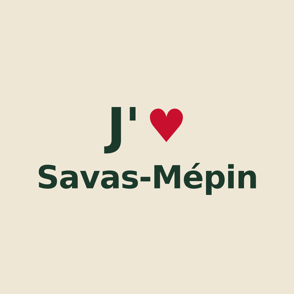 Tote bag personnalisé Savas-Mépin — design J'aime Savas-Mépin