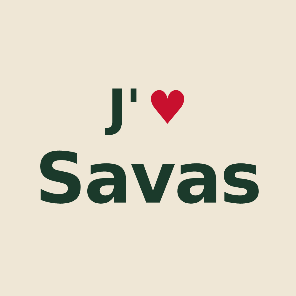 Tote bag personnalisé Savas — design J'aime Savas
