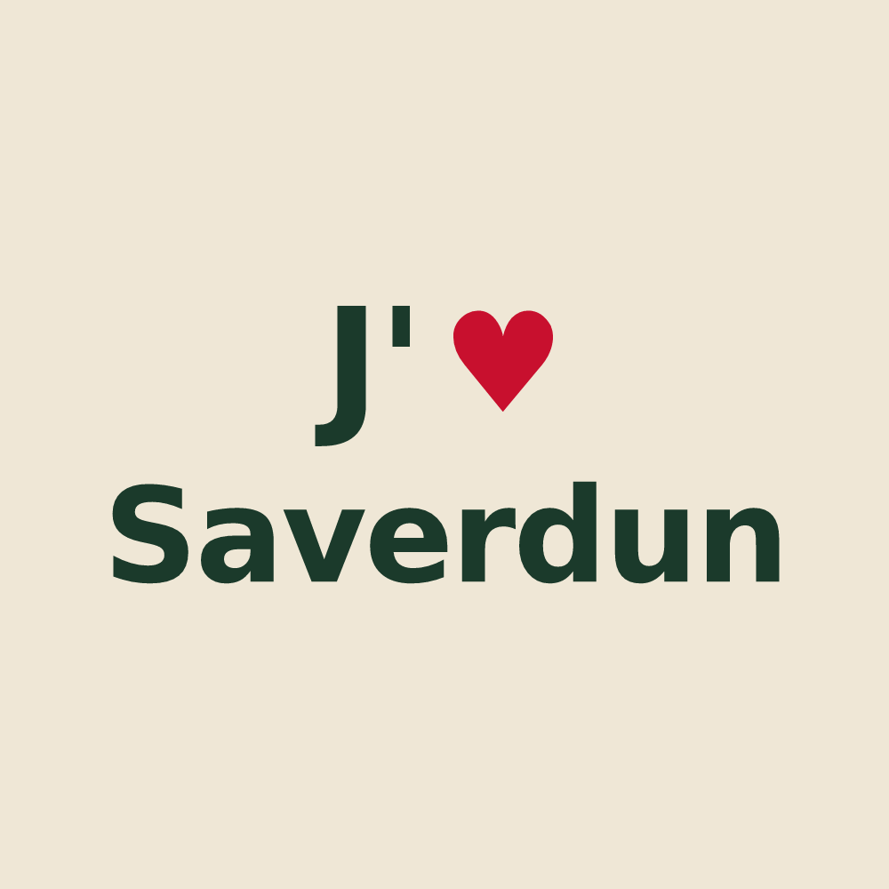 Tote bag personnalisé Saverdun — design J'aime Saverdun