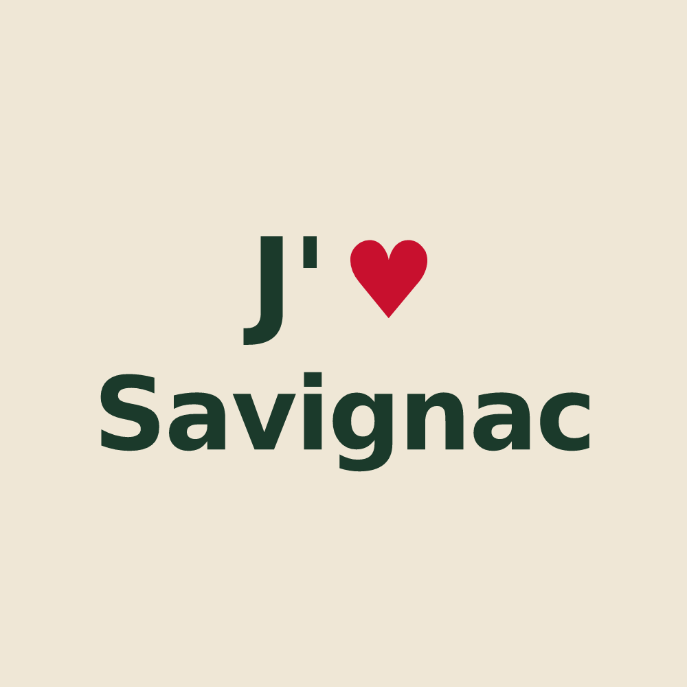 Tote bag personnalisé Savignac — design J'aime Savignac