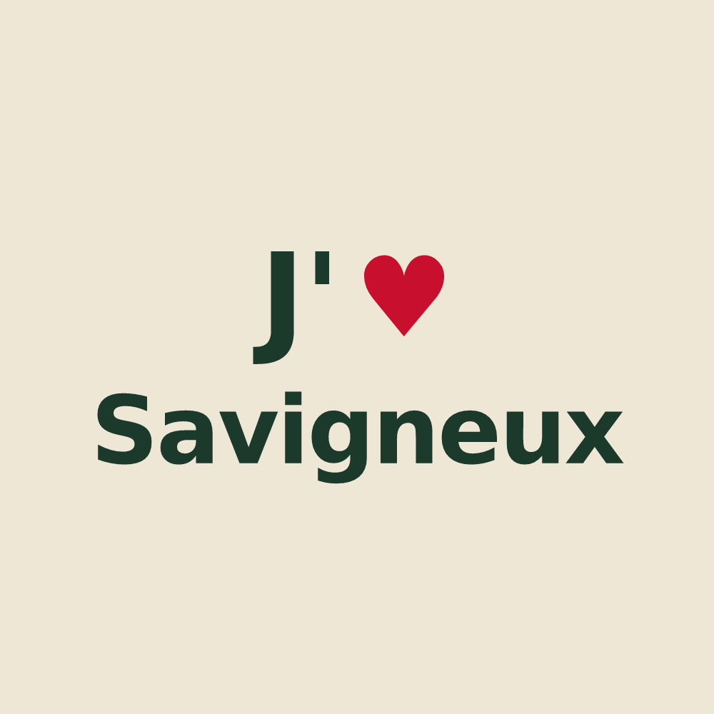 Tote bag personnalisé Savigneux — design J'aime Savigneux