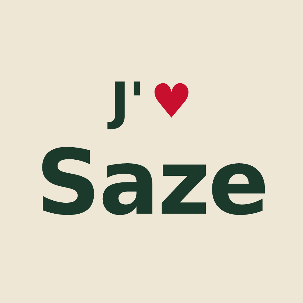 Tote bag personnalisé Saze — design J'aime Saze