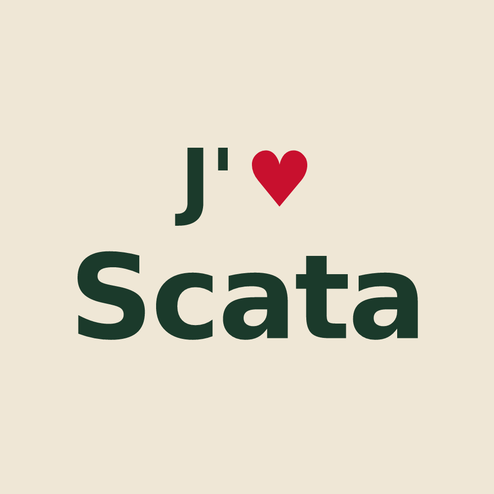 Tote bag personnalisé Scata — design J'aime Scata