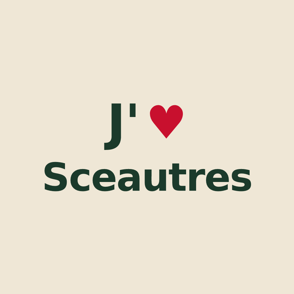 Tote bag personnalisé Sceautres — design « J'aime Sceautres » imprimé sur le tote bag