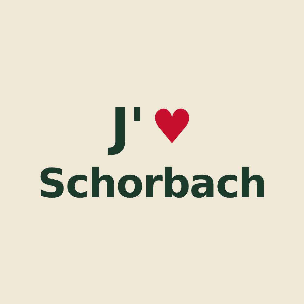 Tote bag personnalisé Schorbach — design J'aime Schorbach