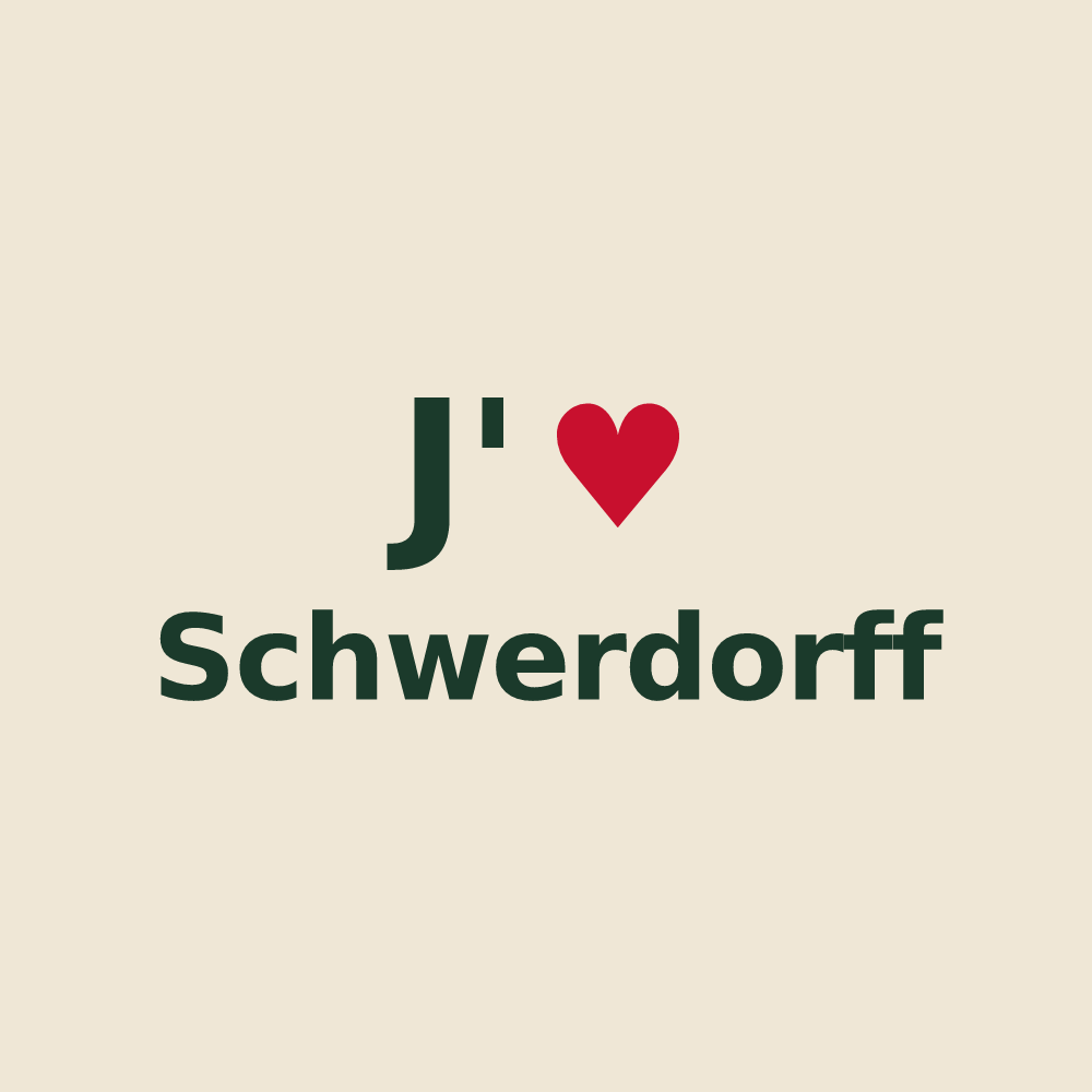 Tote bag personnalisé Schwerdorff — design J'aime Schwerdorff