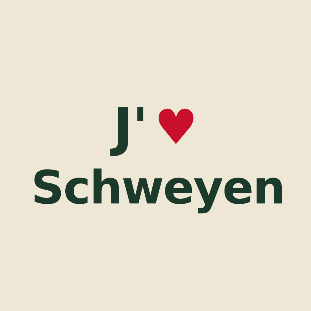 Tote bag personnalisé Schweyen — design J'aime Schweyen