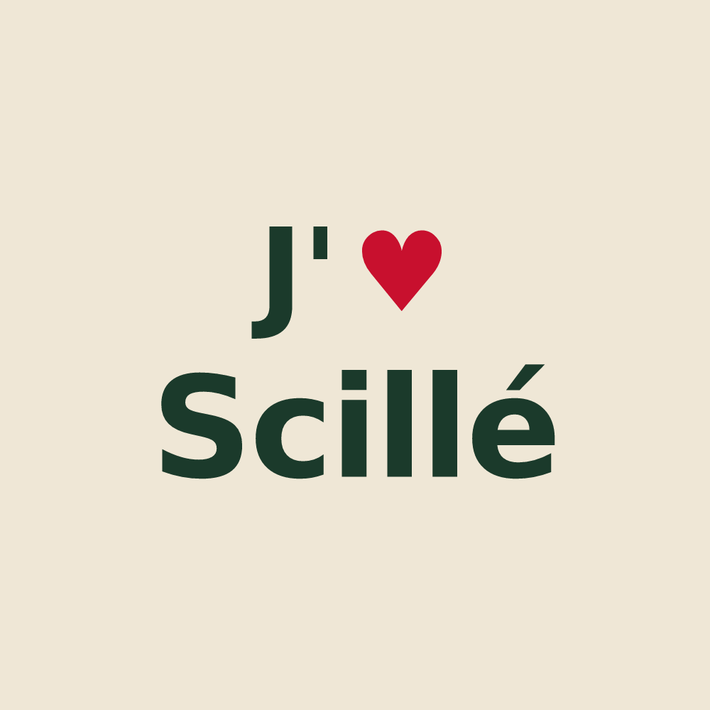 Tote bag personnalisé Scillé — design J'aime Scillé