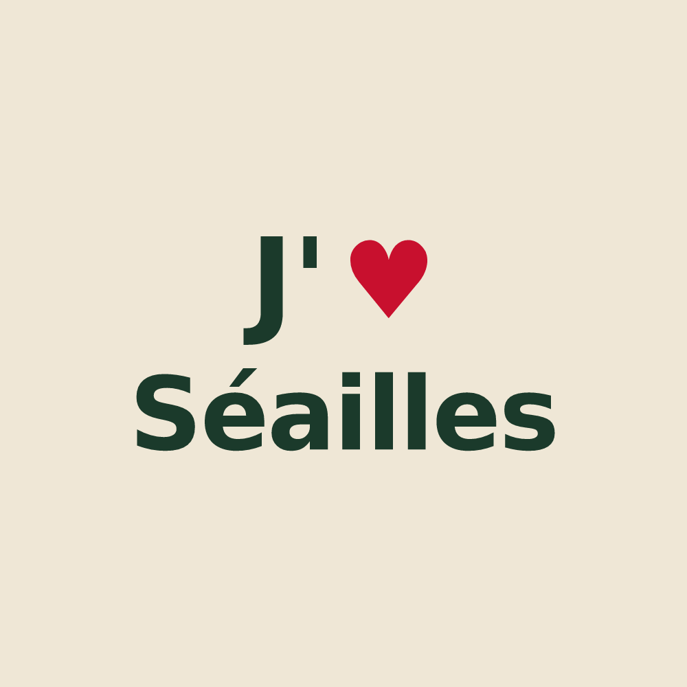 Tote bag personnalisé Séailles — design J'aime Séailles