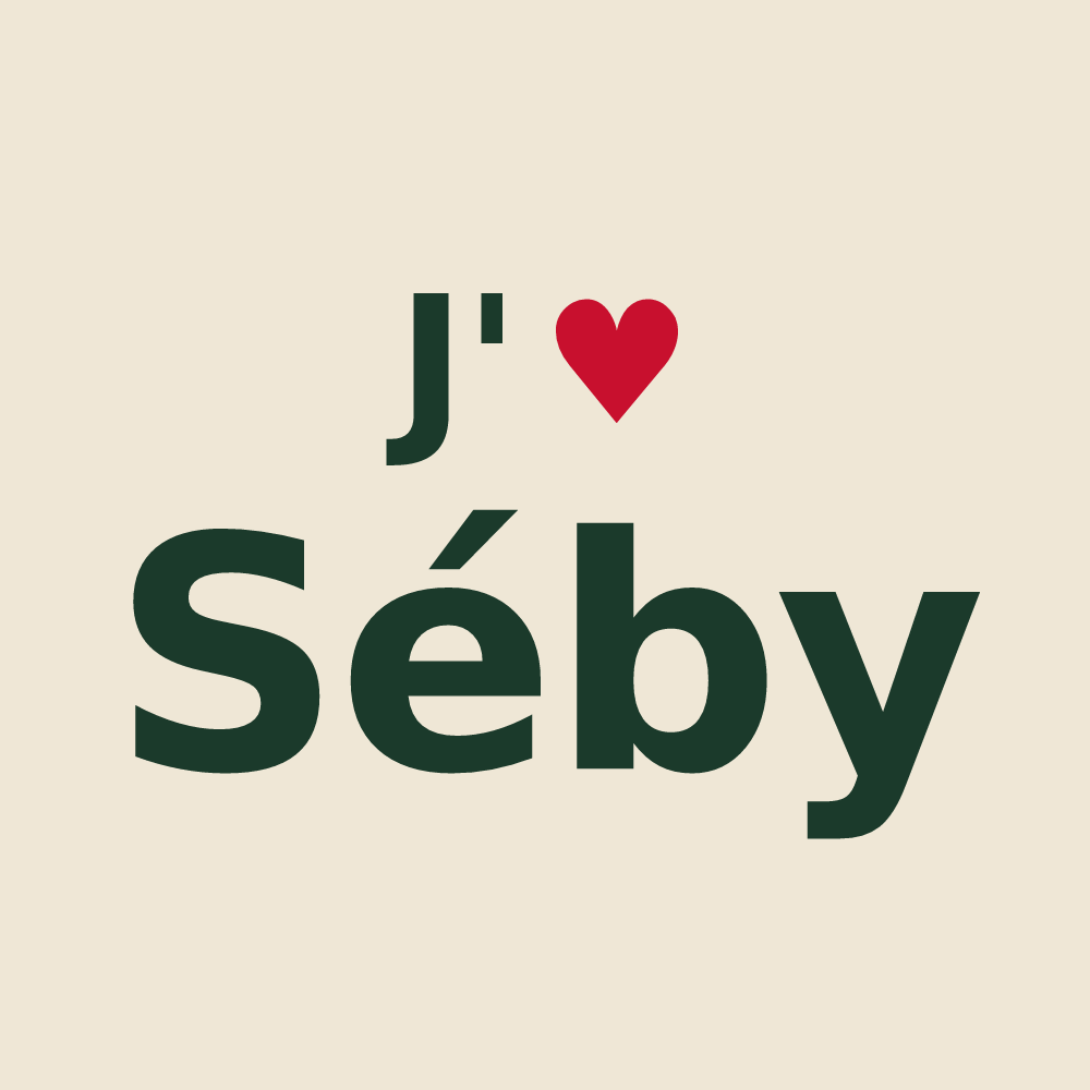 Tote bag personnalisé Séby — design J'aime Séby