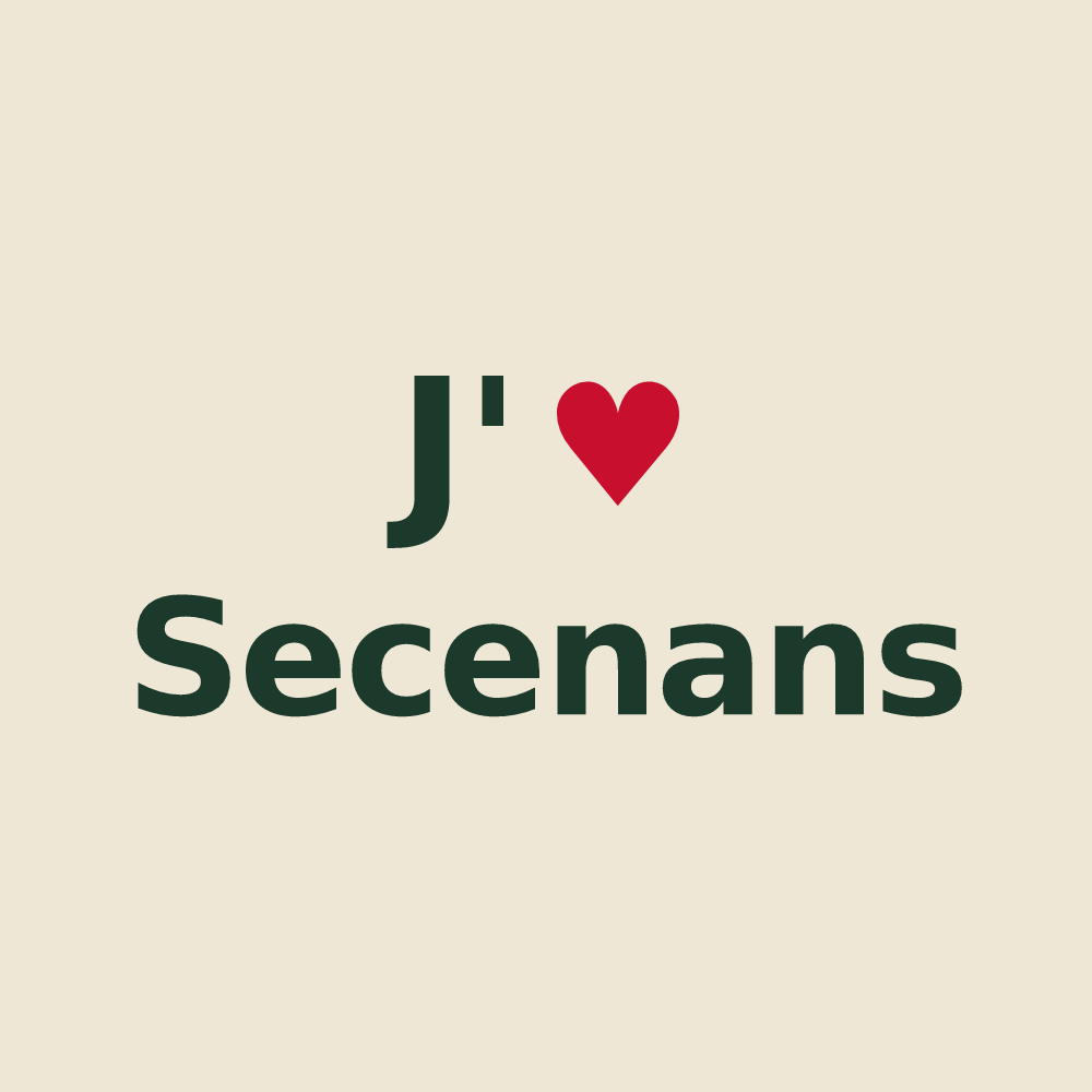Tote bag personnalisé Secenans — design J'aime Secenans