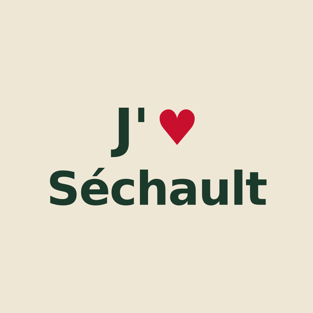Tote bag personnalisé Séchault — design J'aime Séchault