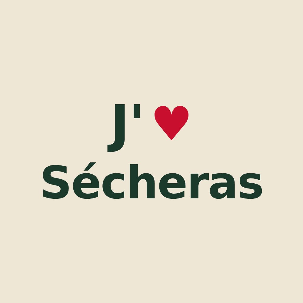Tote bag personnalisé Sécheras — design J'aime Sécheras