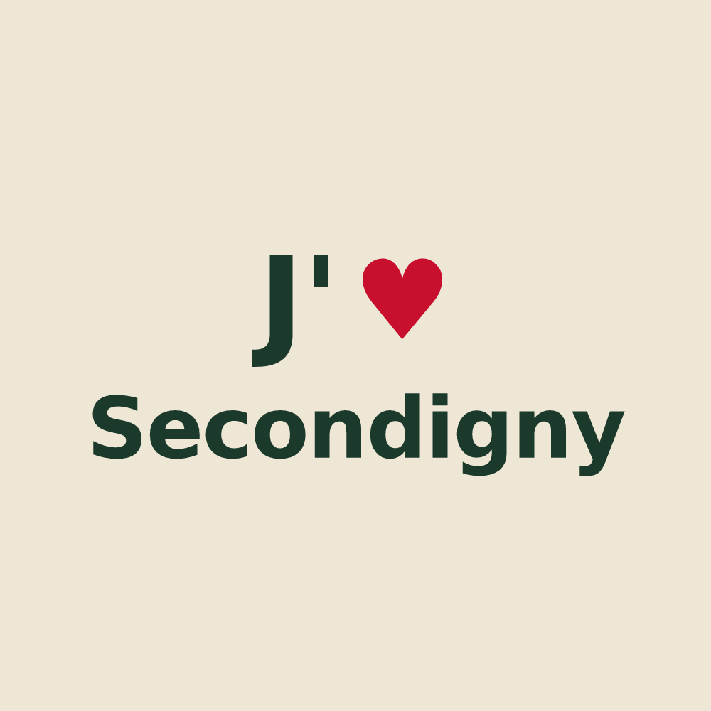 Tote bag personnalisé Secondigny — design « J'aime Secondigny » imprimé sur le tote bag