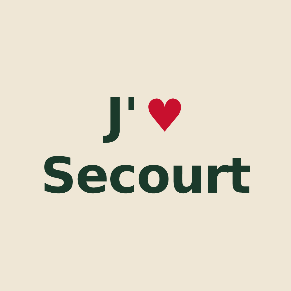 Tote bag personnalisé Secourt — design « J'aime Secourt » imprimé sur le tote bag