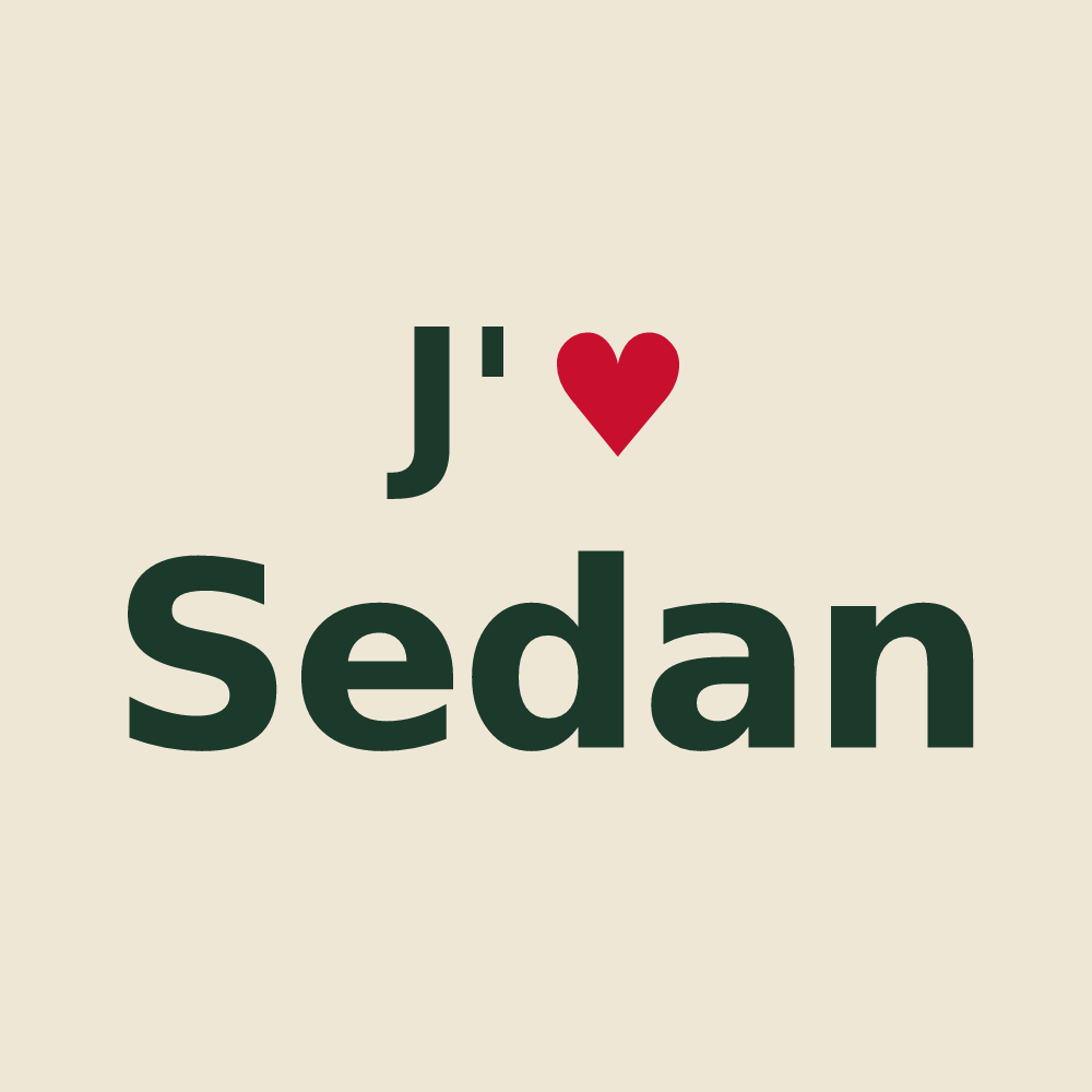 Tote bag personnalisé Sedan — design « J'aime Sedan » imprimé sur le tote bag