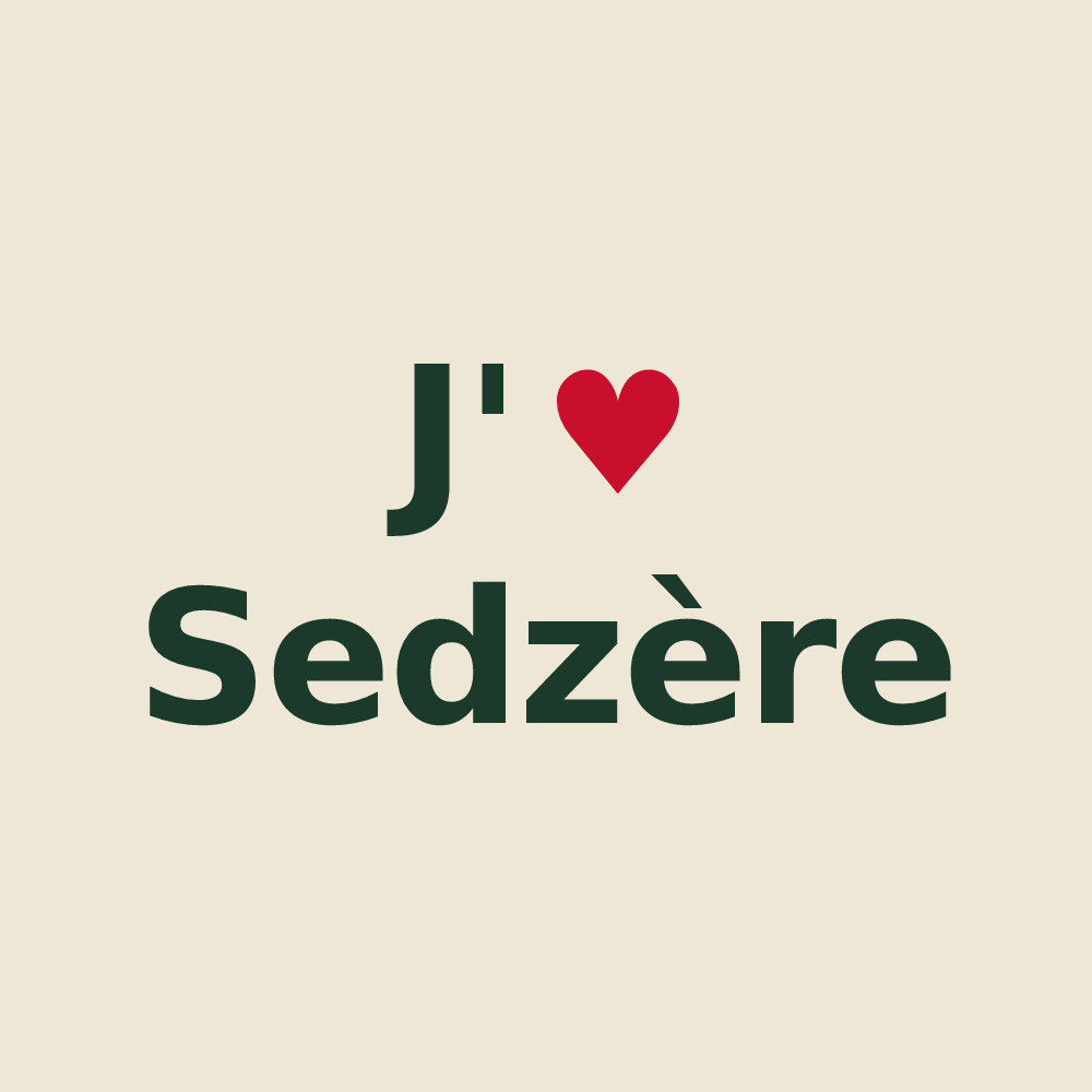 Tote bag personnalisé Sedzère — design J'aime Sedzère