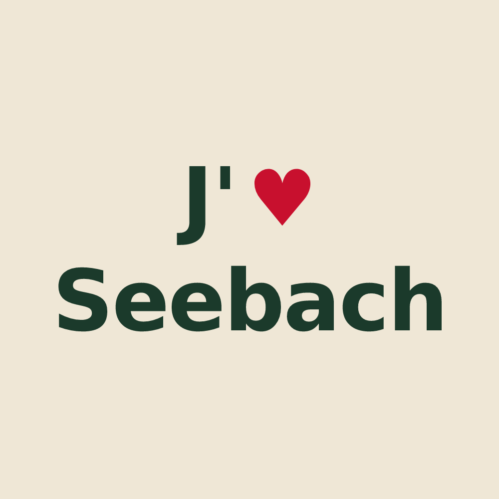 Tote bag personnalisé Seebach — design J'aime Seebach