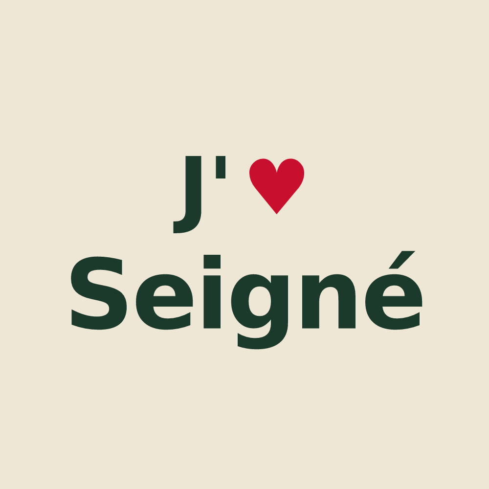 Tote bag personnalisé Seigné — design J'aime Seigné
