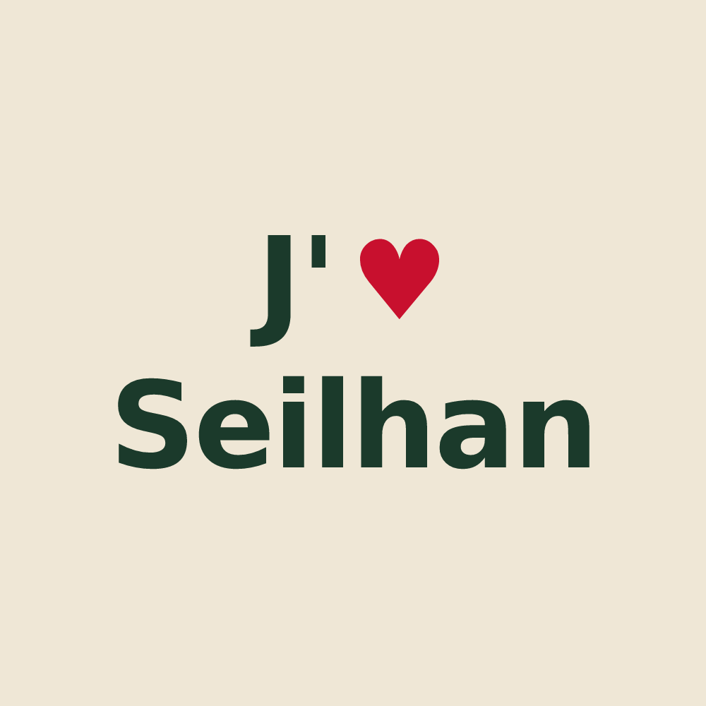 Tote bag personnalisé Seilhan — design J'aime Seilhan