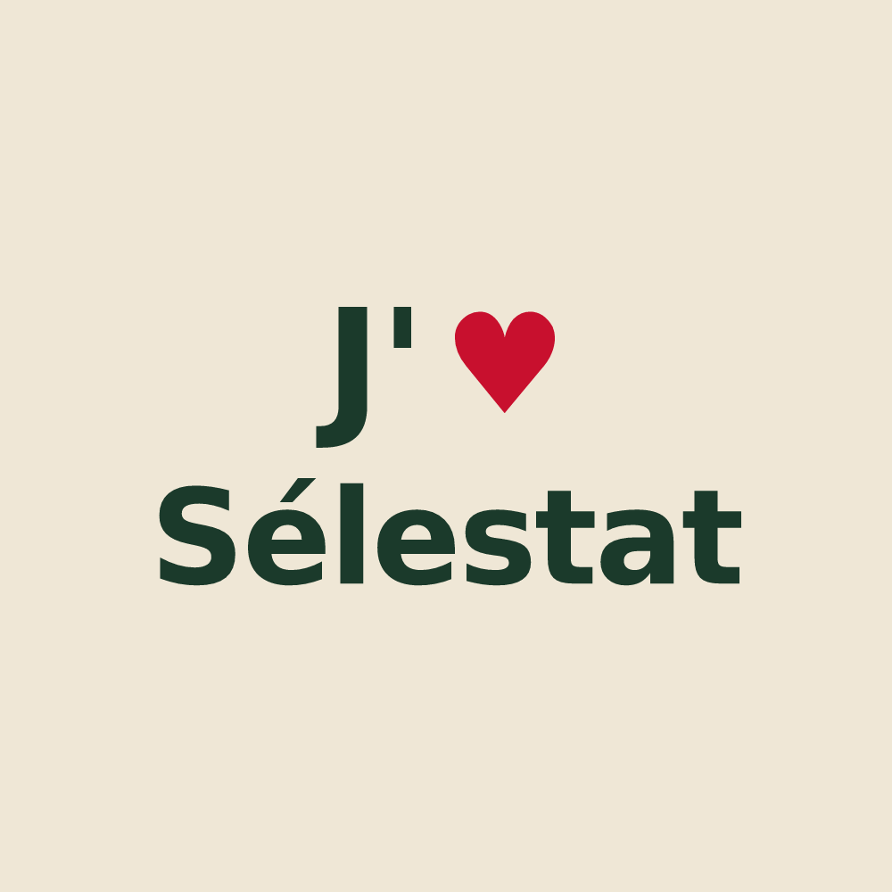 Tote bag personnalisé Sélestat — design « J'aime Sélestat » imprimé sur le tote bag