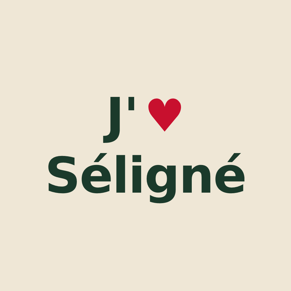 Tote bag personnalisé Séligné — design J'aime Séligné