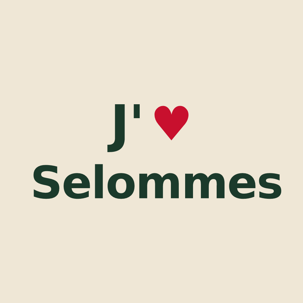 Tote bag personnalisé Selommes — design « J'aime Selommes » imprimé sur le tote bag