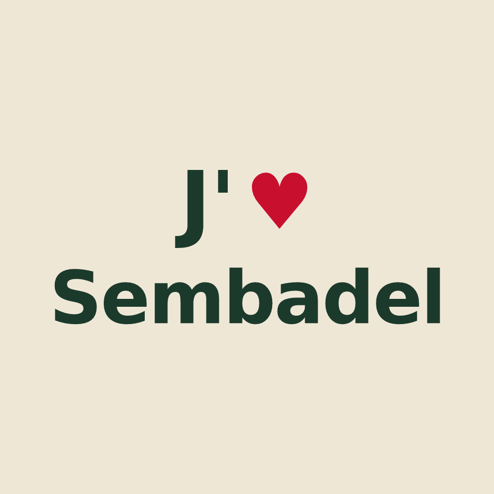 Tote bag personnalisé Sembadel — design J'aime Sembadel