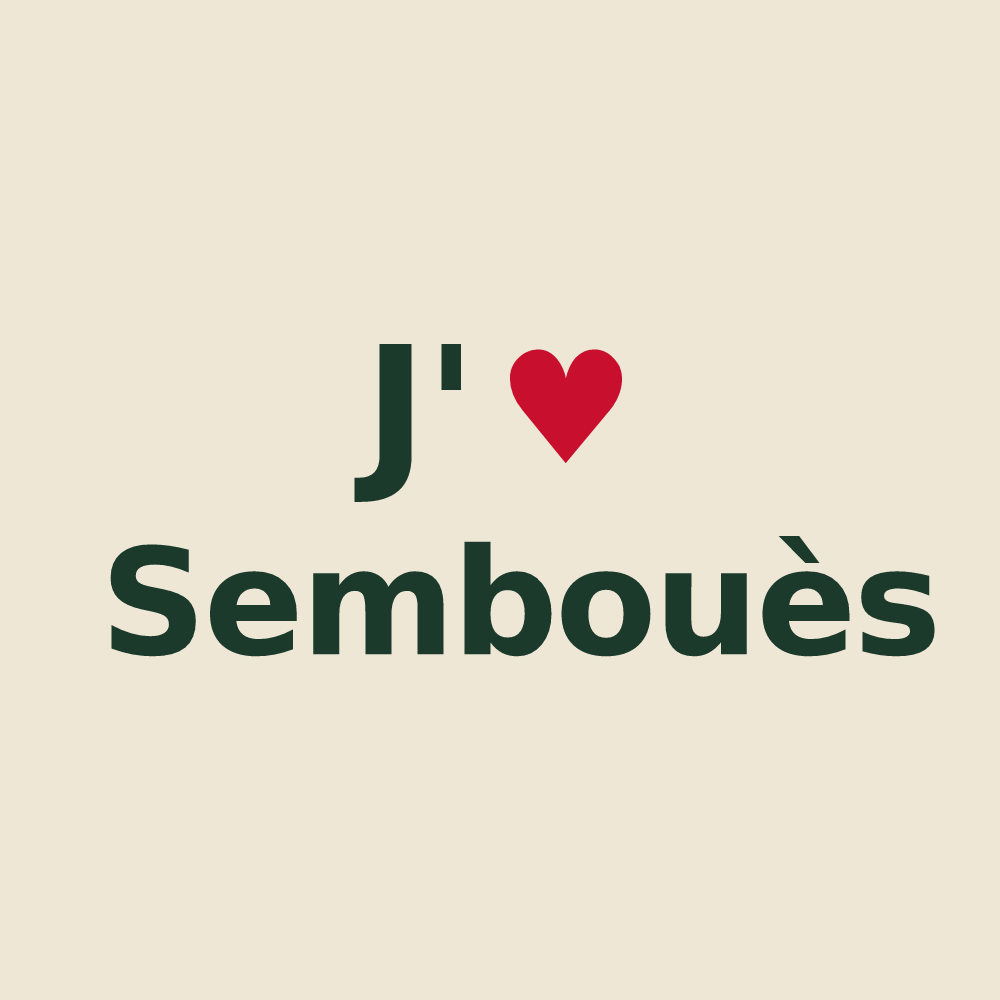 Tote bag personnalisé Sembouès — design J'aime Sembouès