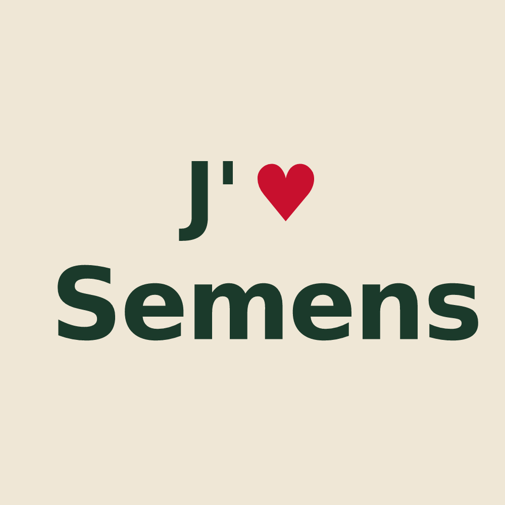 Tote bag personnalisé Semens — design J'aime Semens