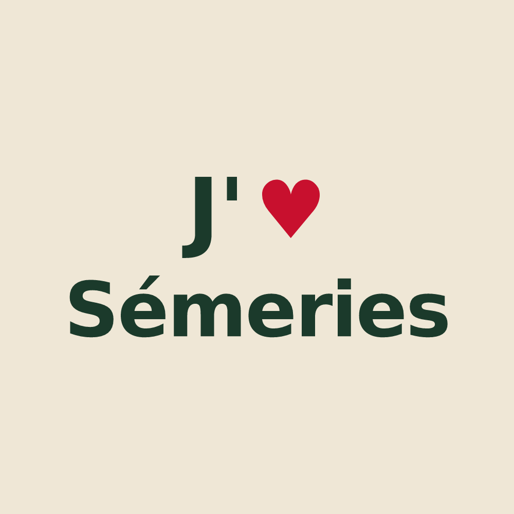 Tote bag personnalisé Sémeries — design J'aime Sémeries