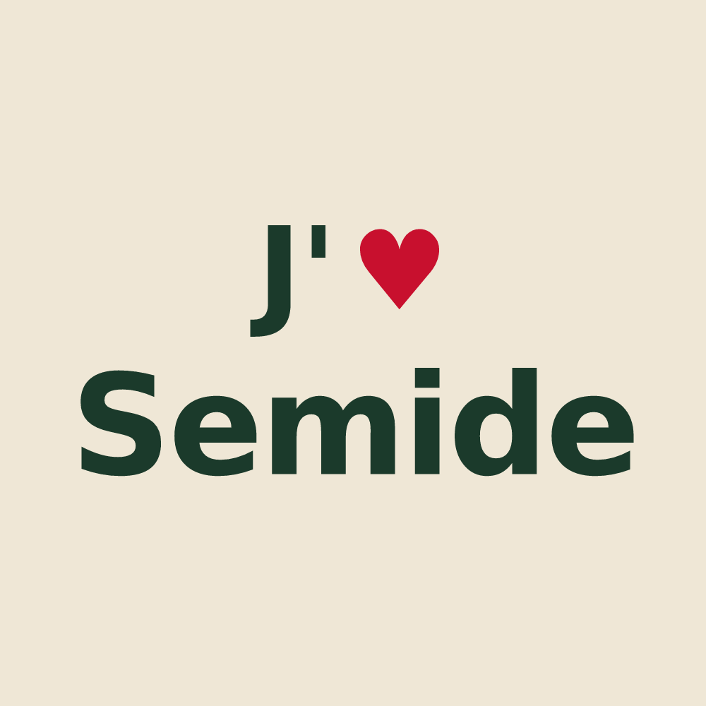 Tote bag personnalisé Semide — design J'aime Semide