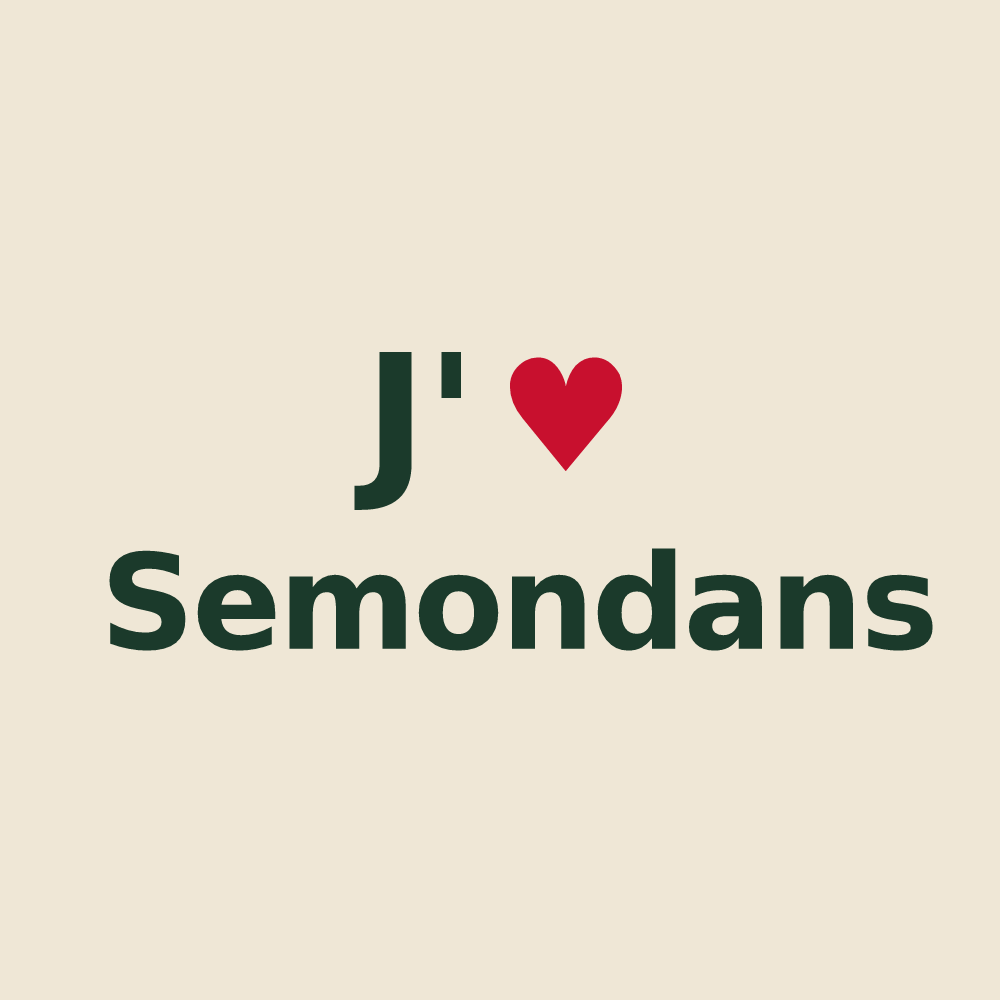 Tote bag personnalisé Semondans — design J'aime Semondans