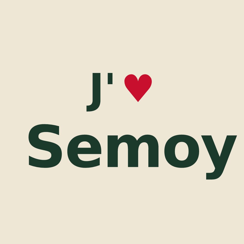 Tote bag personnalisé Semoy — design J'aime Semoy