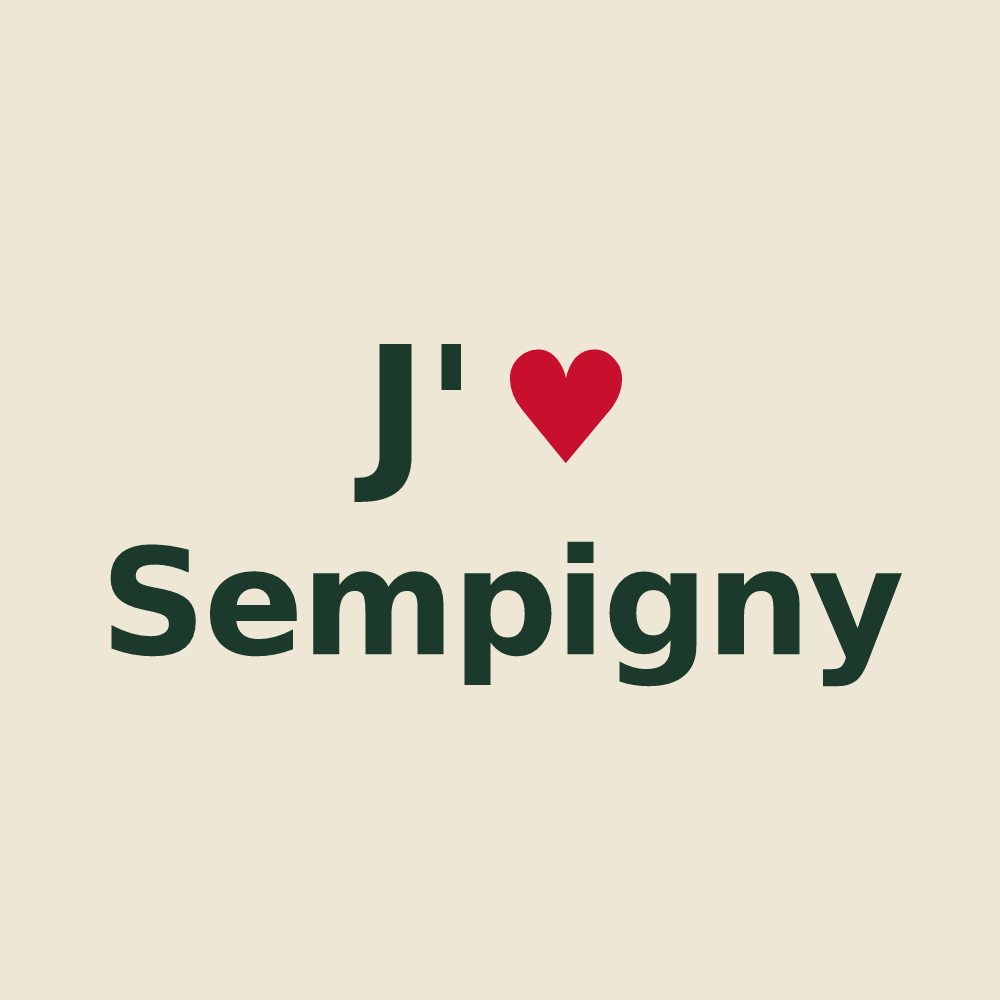 Tote bag personnalisé Sempigny — design J'aime Sempigny