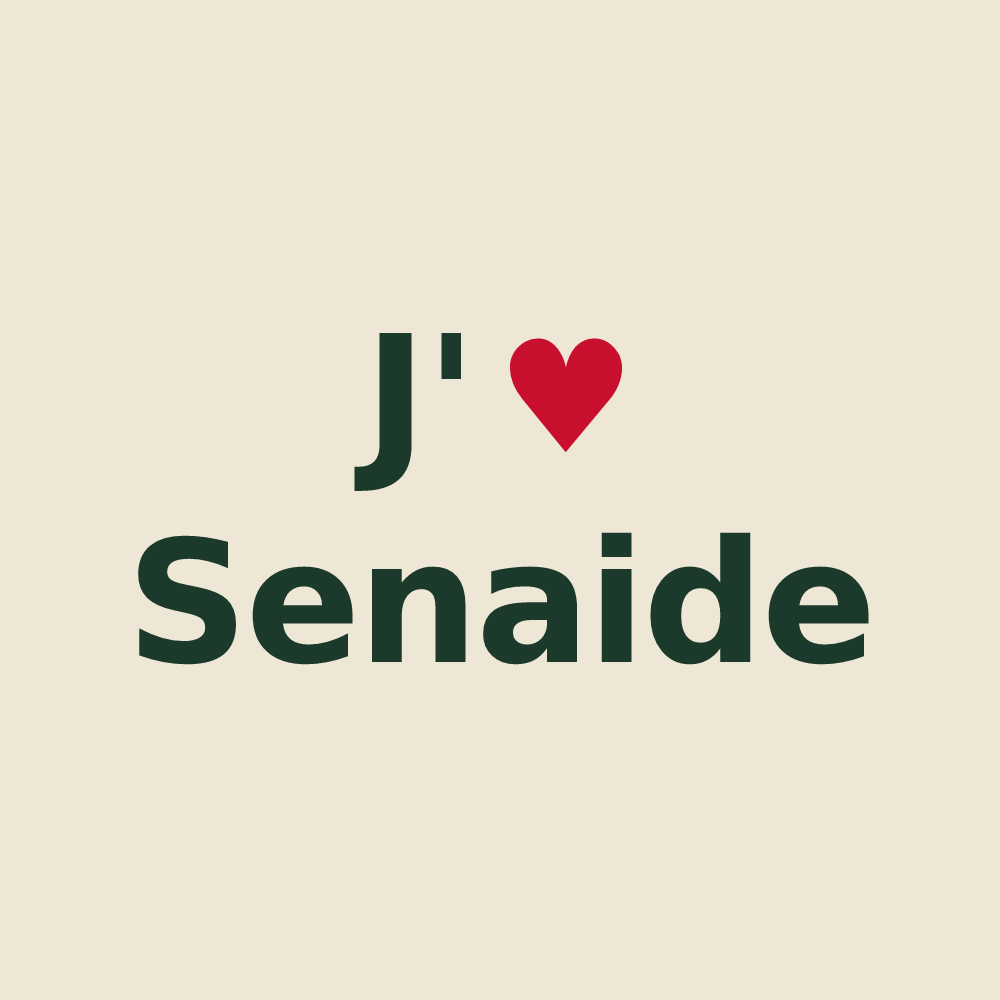 Tote bag personnalisé Senaide — design J'aime Senaide