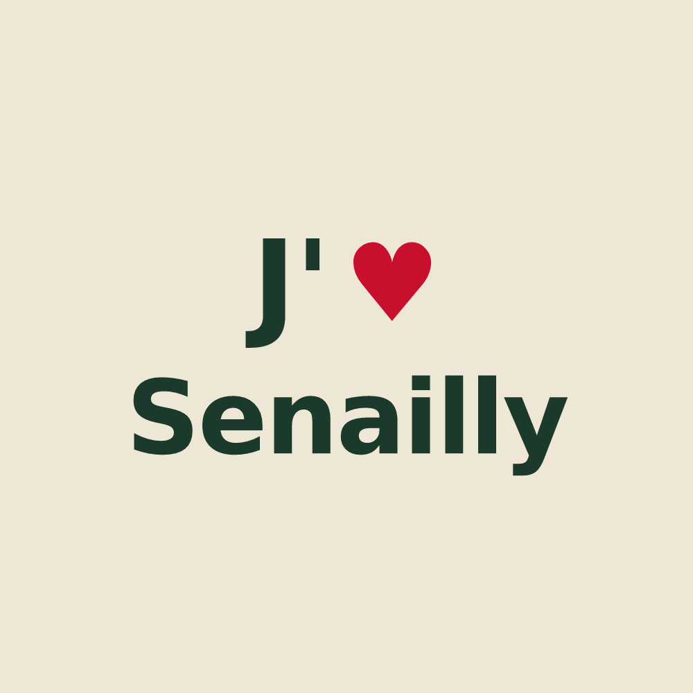 Tote bag personnalisé Senailly — design J'aime Senailly