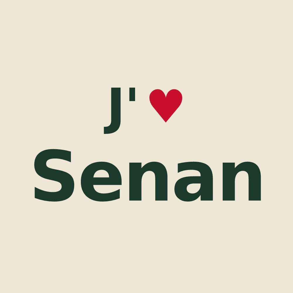 Tote bag personnalisé Senan — design J'aime Senan