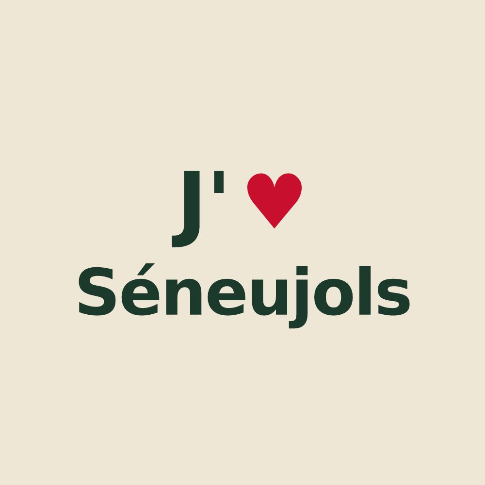 Tote bag personnalisé Séneujols — design J'aime Séneujols