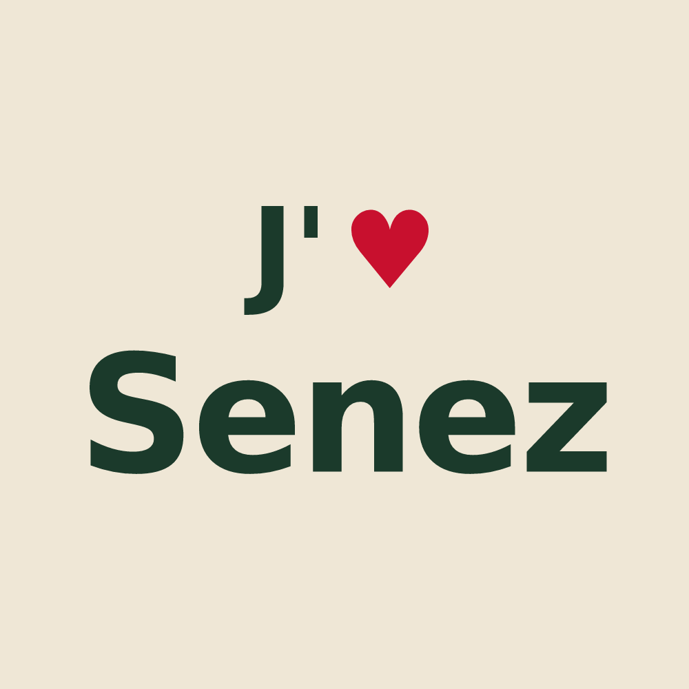 Tote bag personnalisé Senez — design J'aime Senez