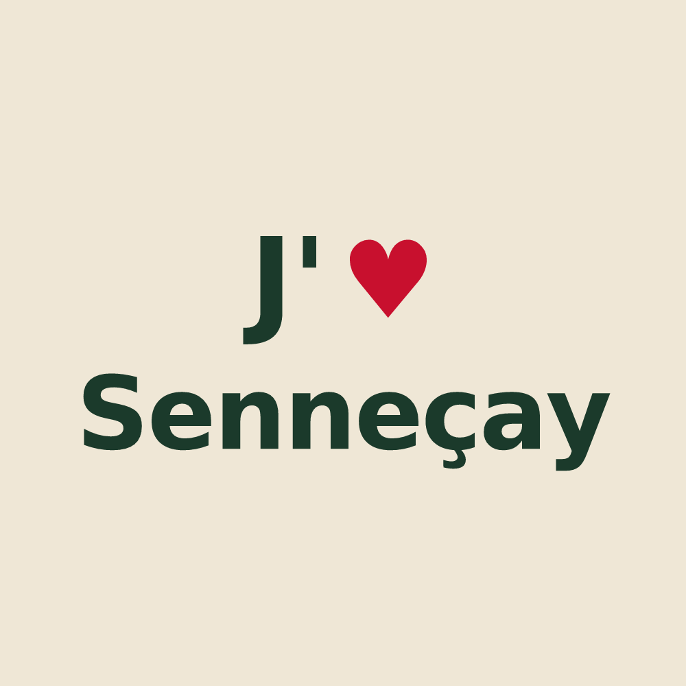Tote bag personnalisé Senneçay — design J'aime Senneçay