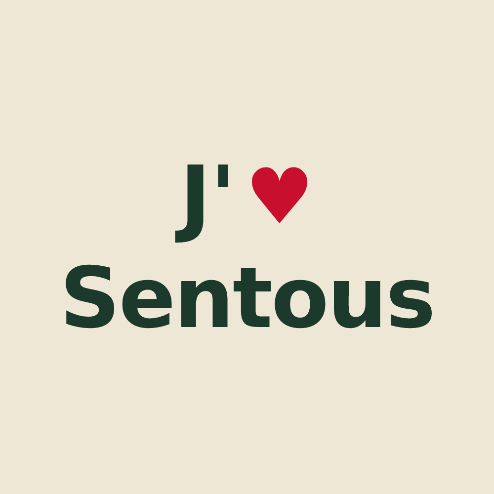 Tote bag personnalisé Sentous — design J'aime Sentous