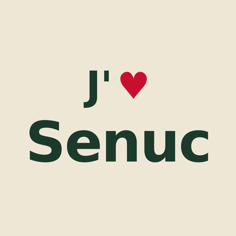 Tote bag personnalisé Senuc — design J'aime Senuc