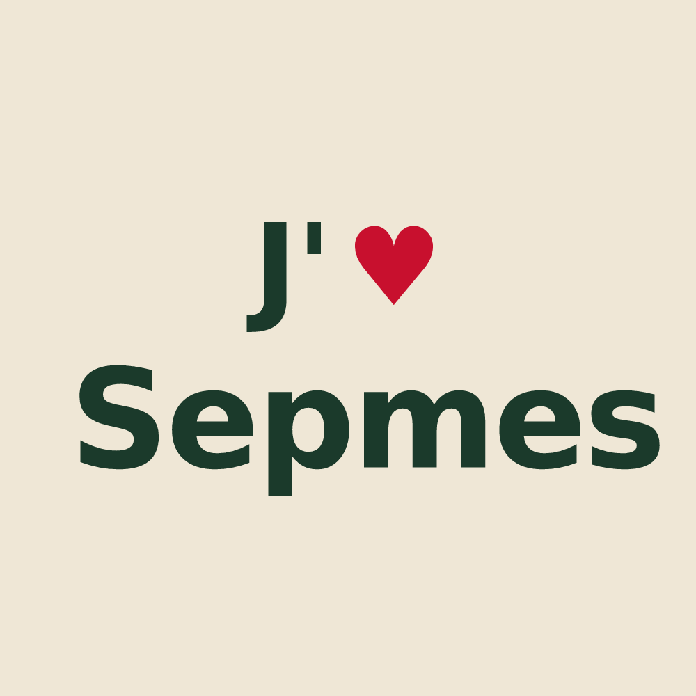 Tote bag personnalisé Sepmes — design J'aime Sepmes