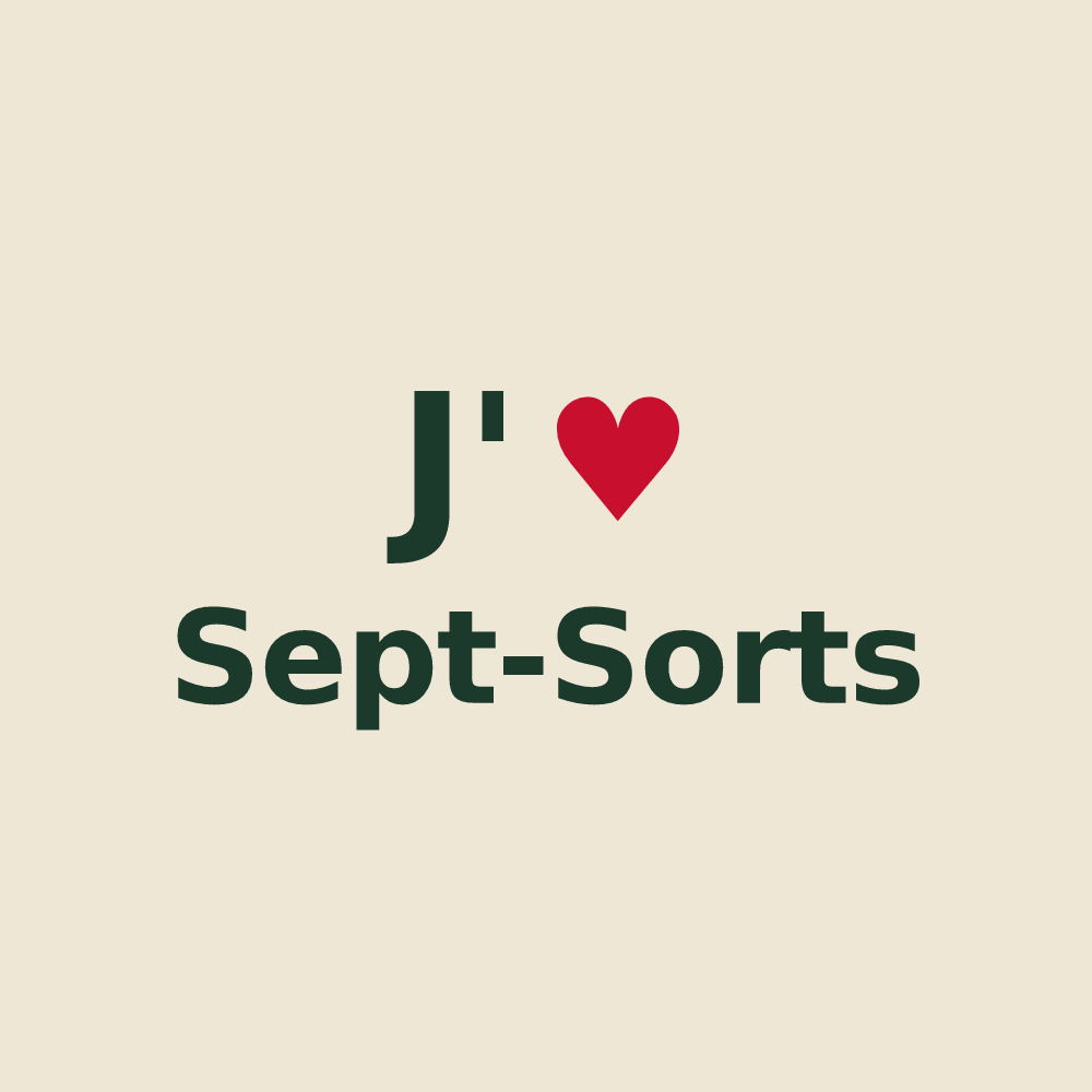 Tote bag personnalisé Sept-Sorts — design J'aime Sept-Sorts