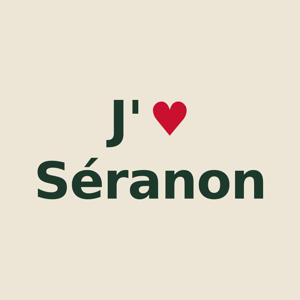 Tote bag personnalisé Séranon — design J'aime Séranon
