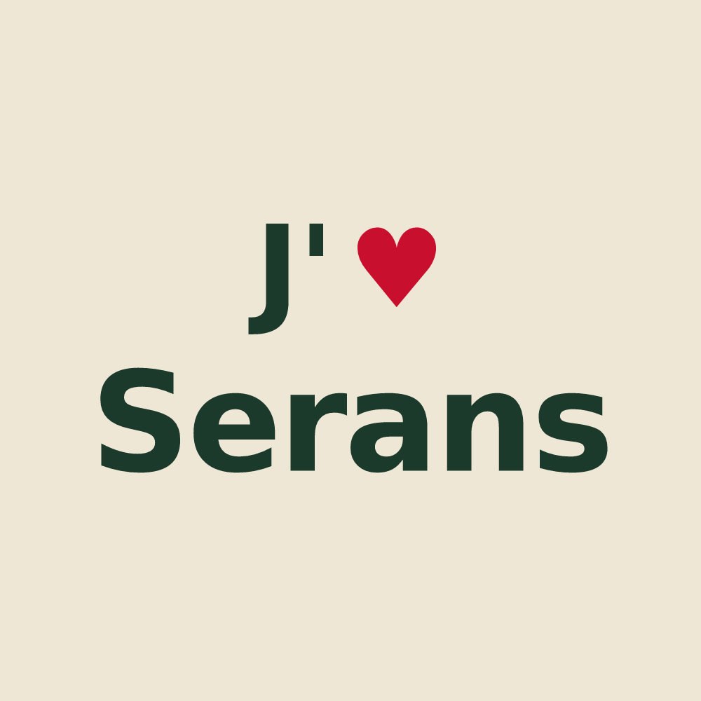 Tote bag personnalisé Serans — design J'aime Serans