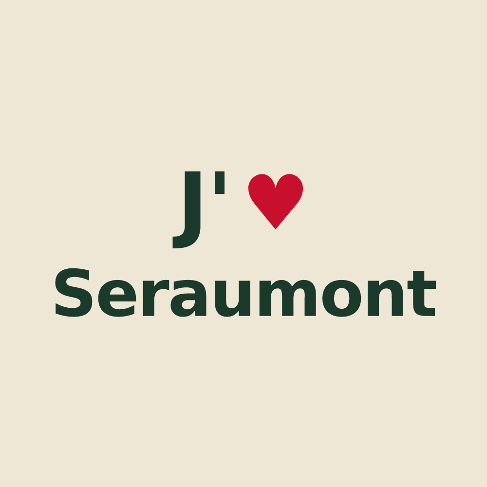 Tote bag personnalisé Seraumont — design J'aime Seraumont