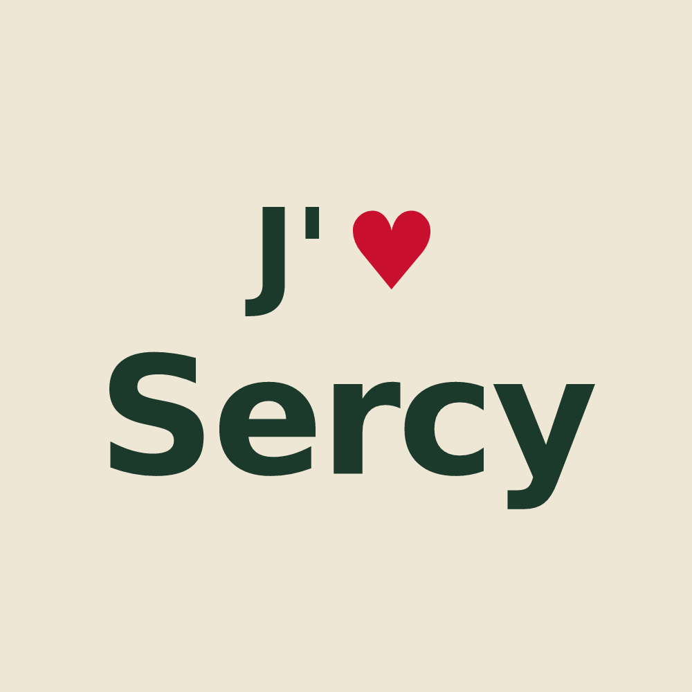 Tote bag personnalisé Sercy — design J'aime Sercy