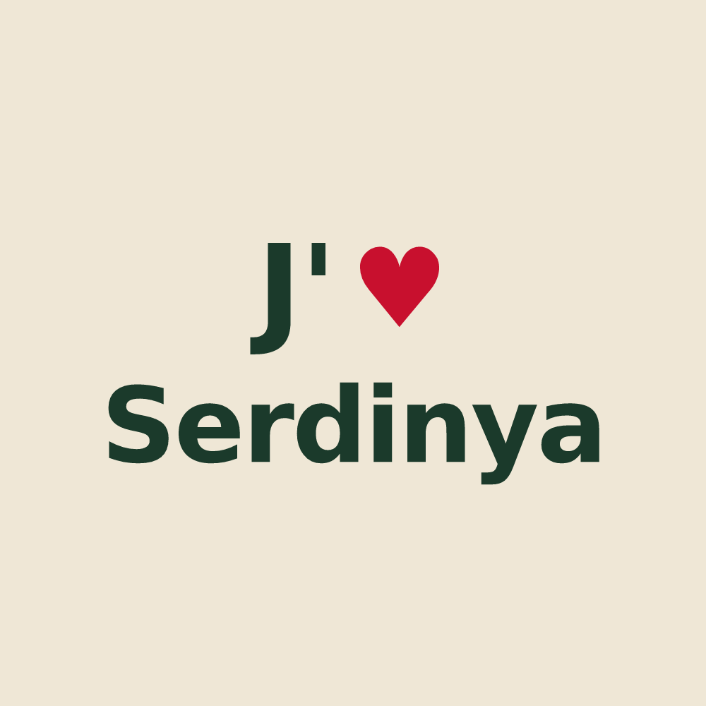 Tote bag personnalisé Serdinya — design J'aime Serdinya
